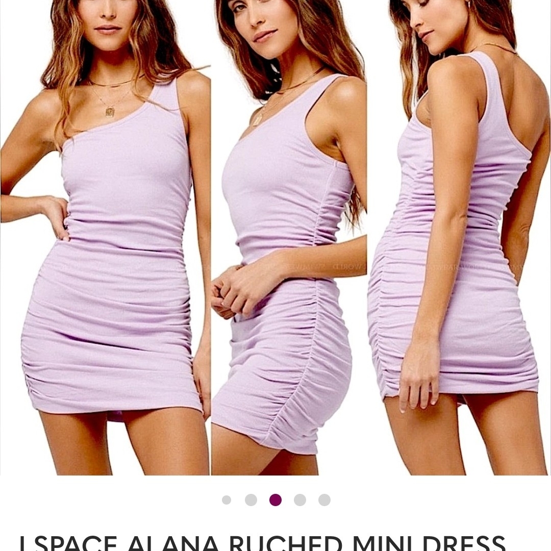 New L*Space One Shoulder Ruched Slimming Dress - Lavender